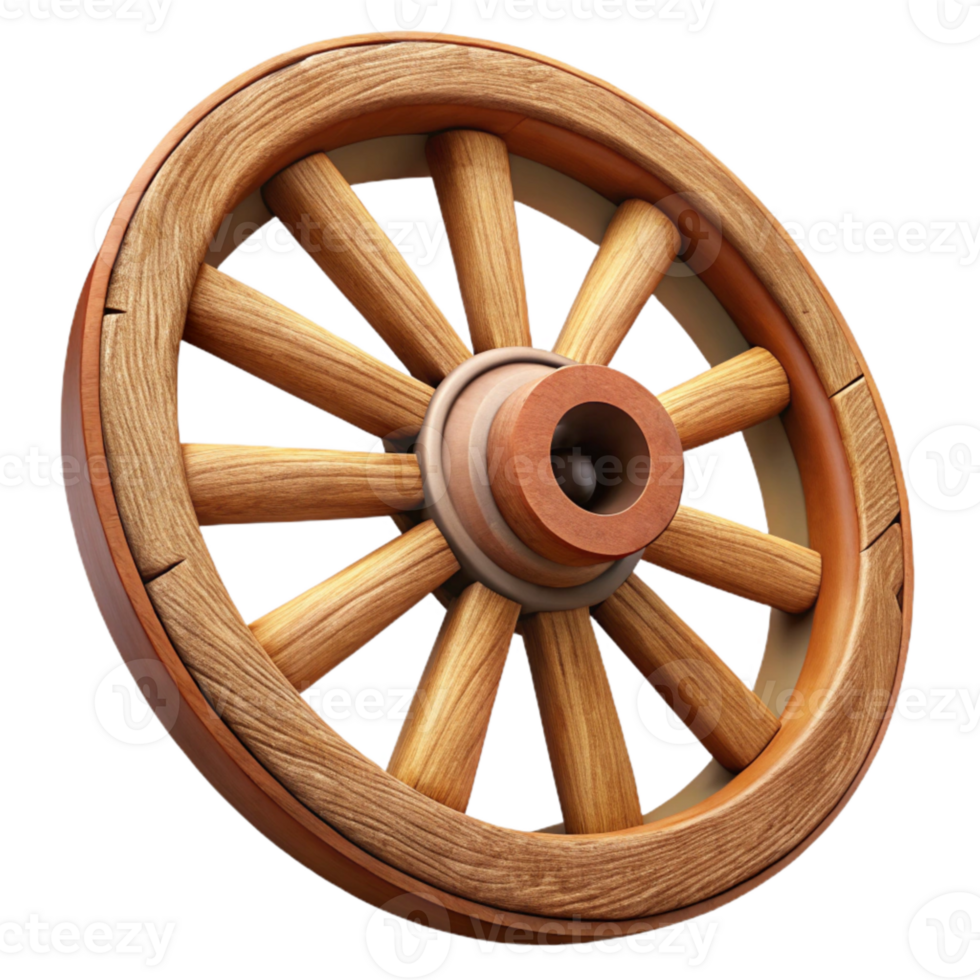elegant contemporary Old Wooden Wagon Wheel Isolated Cutout genuine png