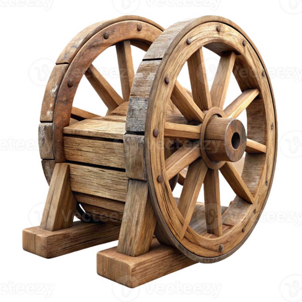 stunning modern Old Wooden Water Wheel Side View Cutout exclusive png