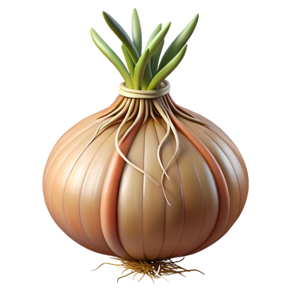 stunning artistic Onion with Roots White Background authentic png