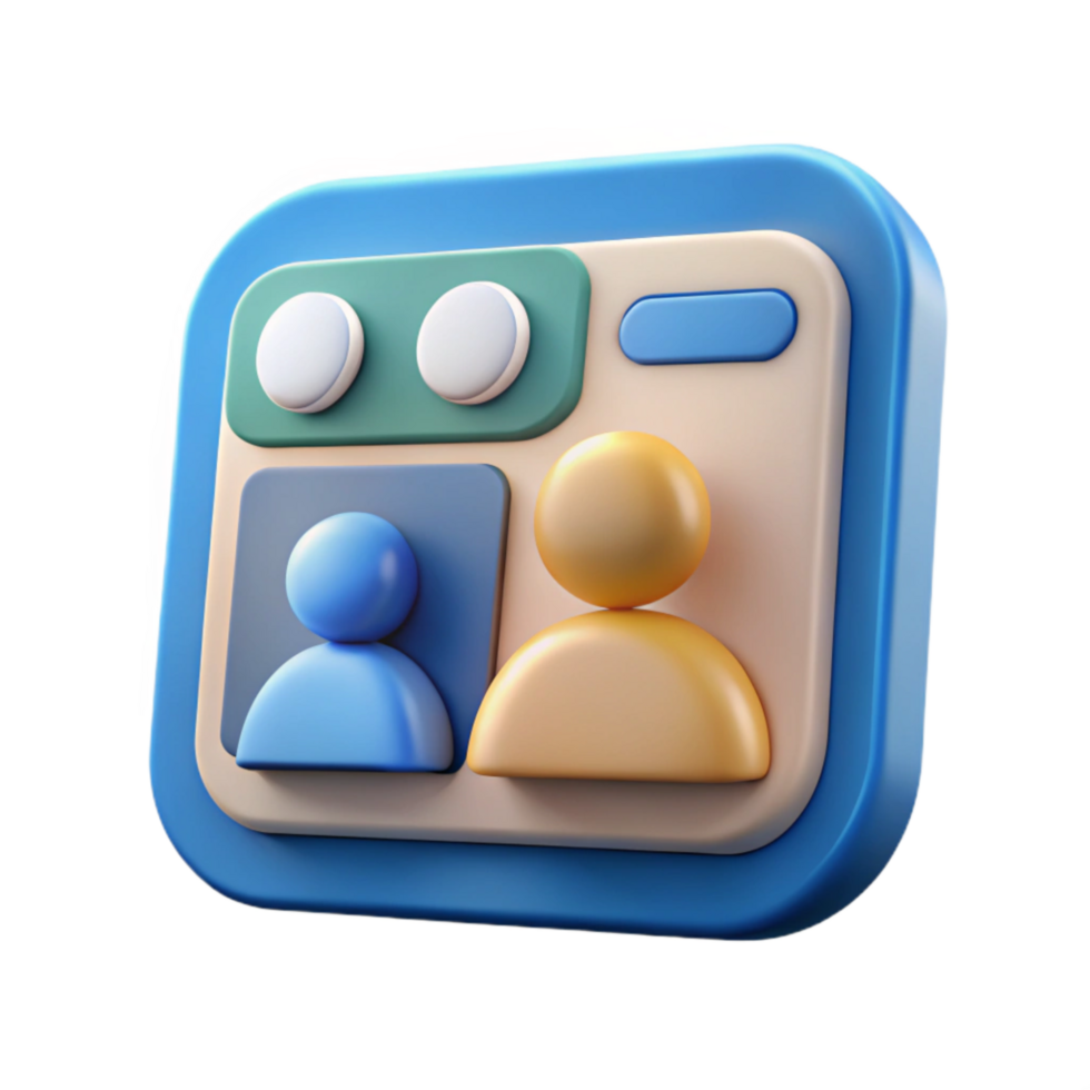 vibrant minimalist Online Meeting Platform Icon Cutout high resolution png