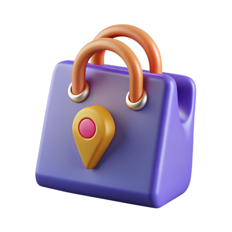 serene modern Online Shopping Bag Icon with Shadow Cutout png