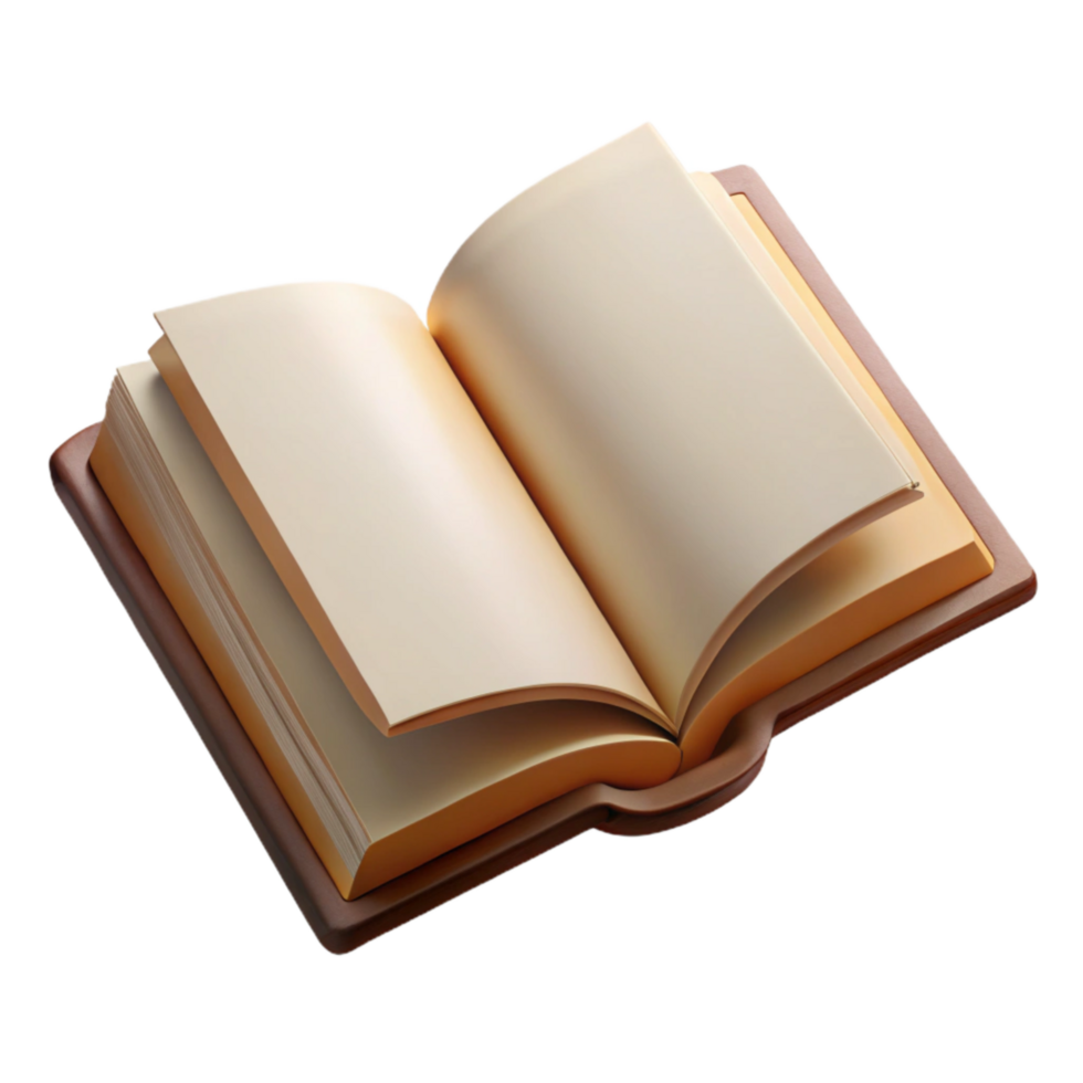 wonderful abstract Open Book with Blank Pages Flat Lay Cutout detailed png