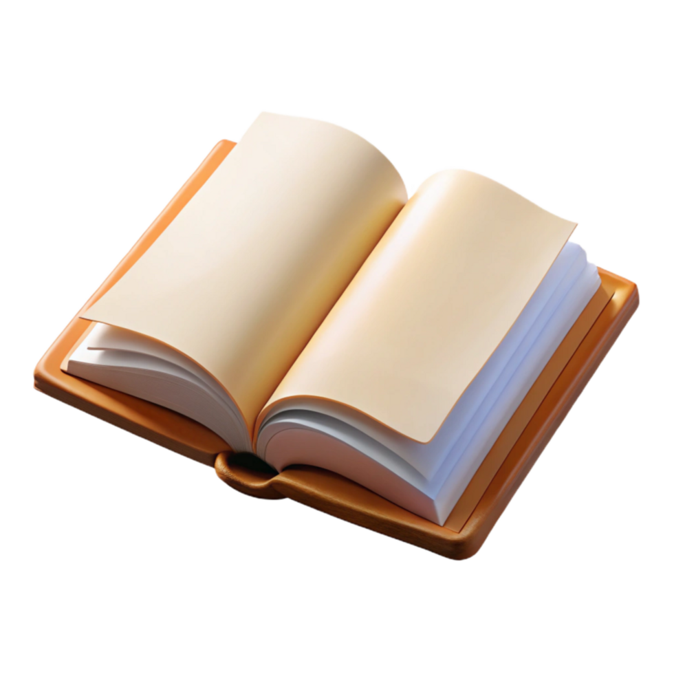 wonderful contemporary Open Book with Blank Pages Flat Lay Cutout original png
