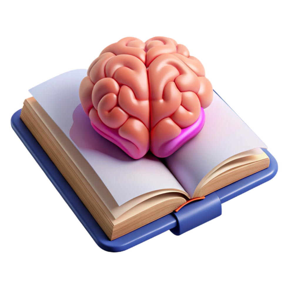 magnificent contemporary Open Book with Brain Symbol Isolated Element exclusive png
