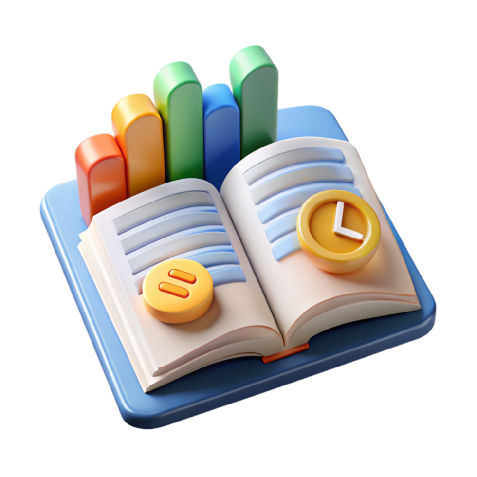 impressive traditional Open Book with Financial Data Transparent premium png