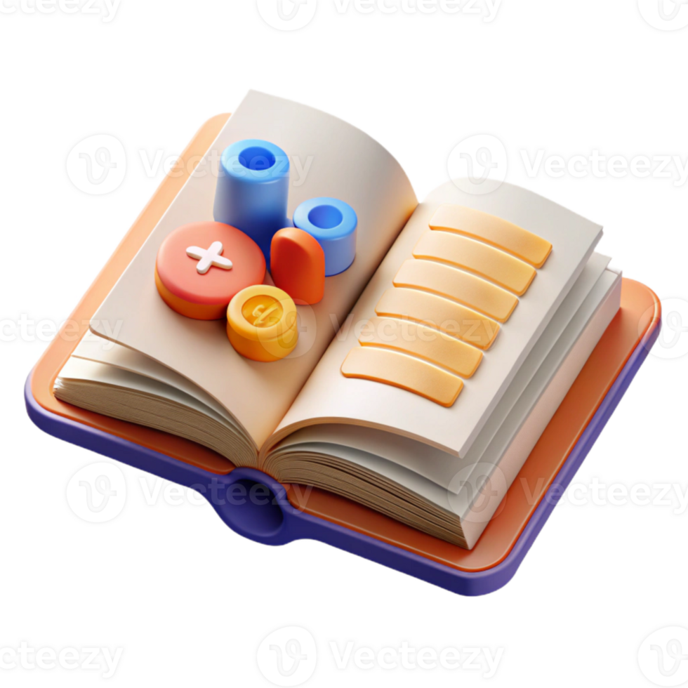 dramatic traditional Open Book with Financial Data Transparent exclusive png