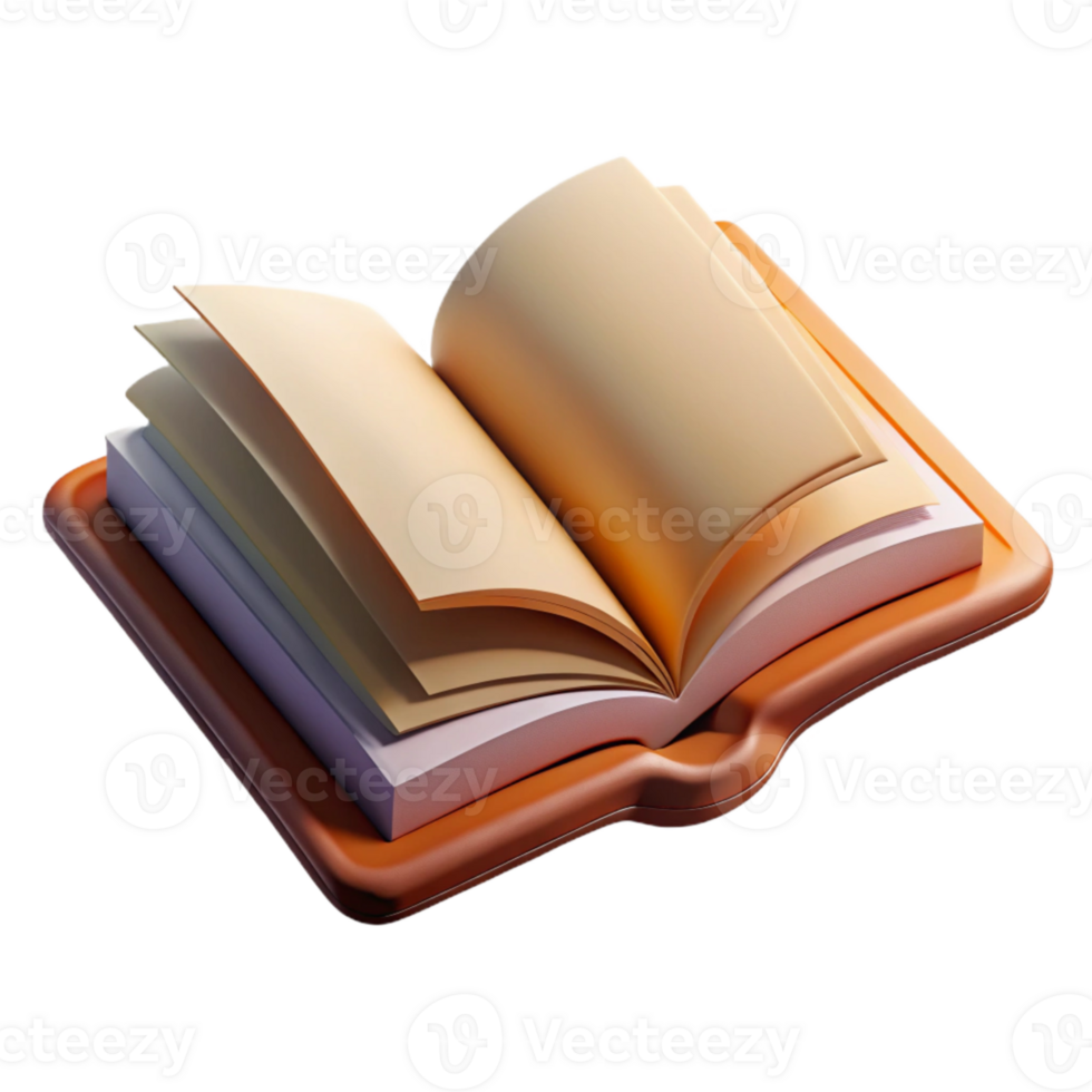 serene classic Open Book with Turning Pages Cutout exclusive png