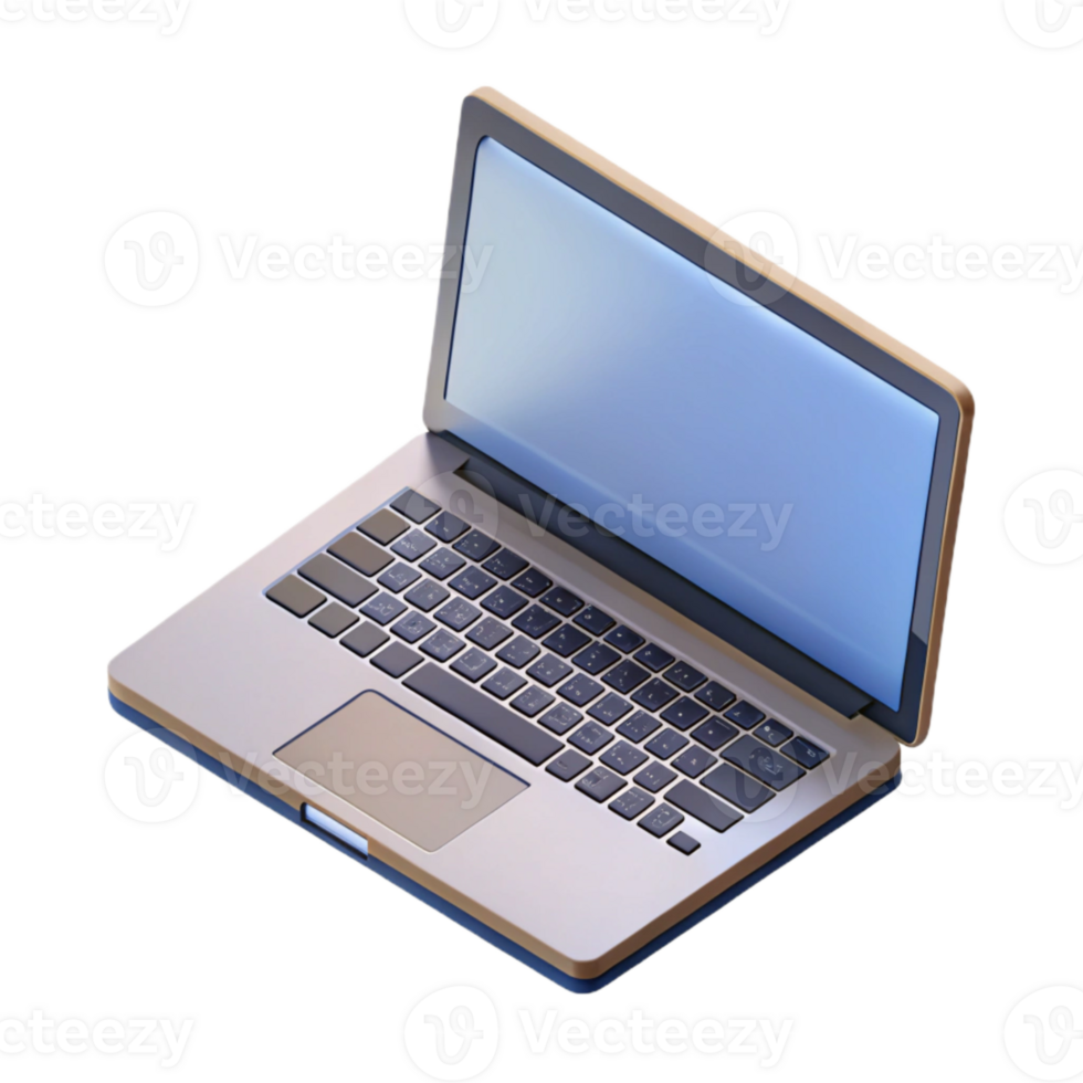 extraordinary contemporary Open Laptop Showing Blank Screen Top View authentic png