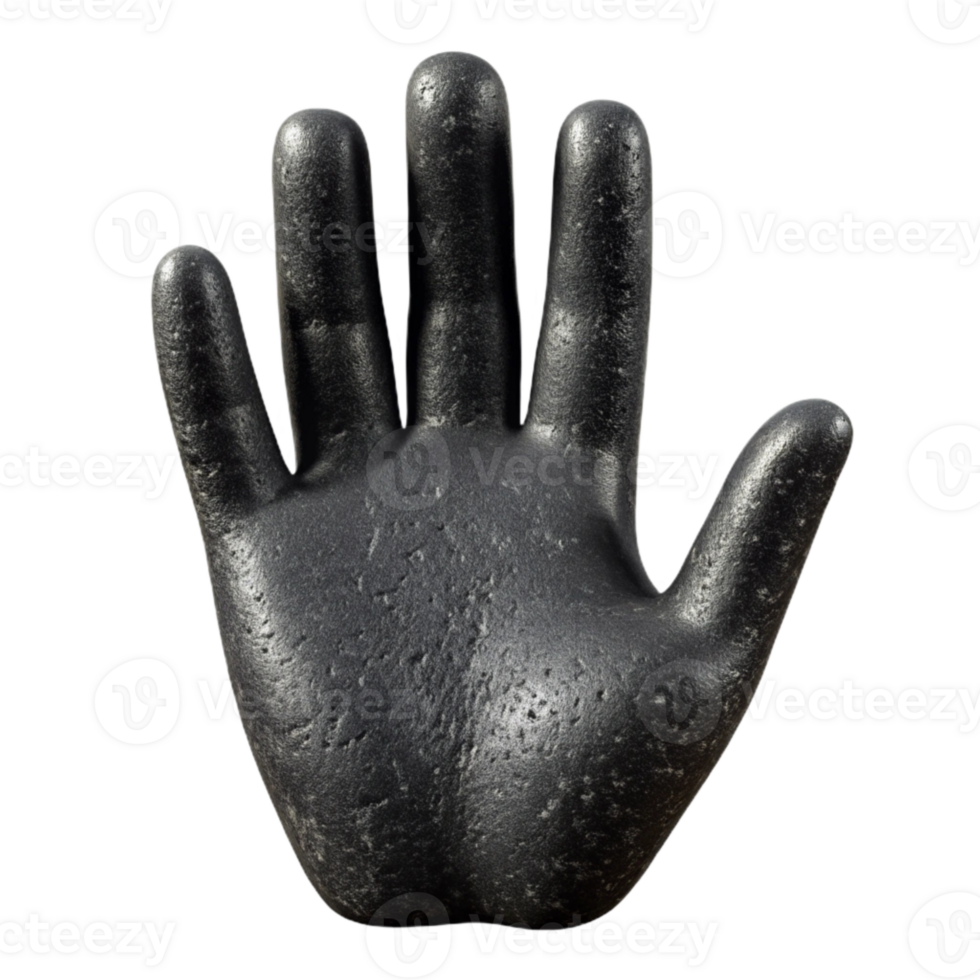 beautiful artistic Open Hand Gesture Outline Black Cutout professional png
