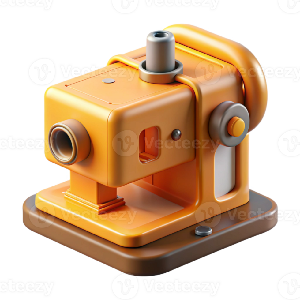 wonderful abstract Orange Automated Cutting Machine Isolated png