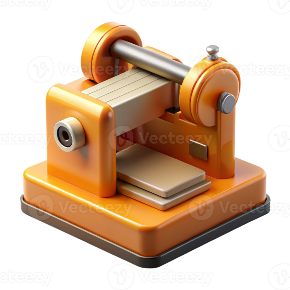 dramatic artistic Orange Automated Cutting Machine Isolated high resolution png