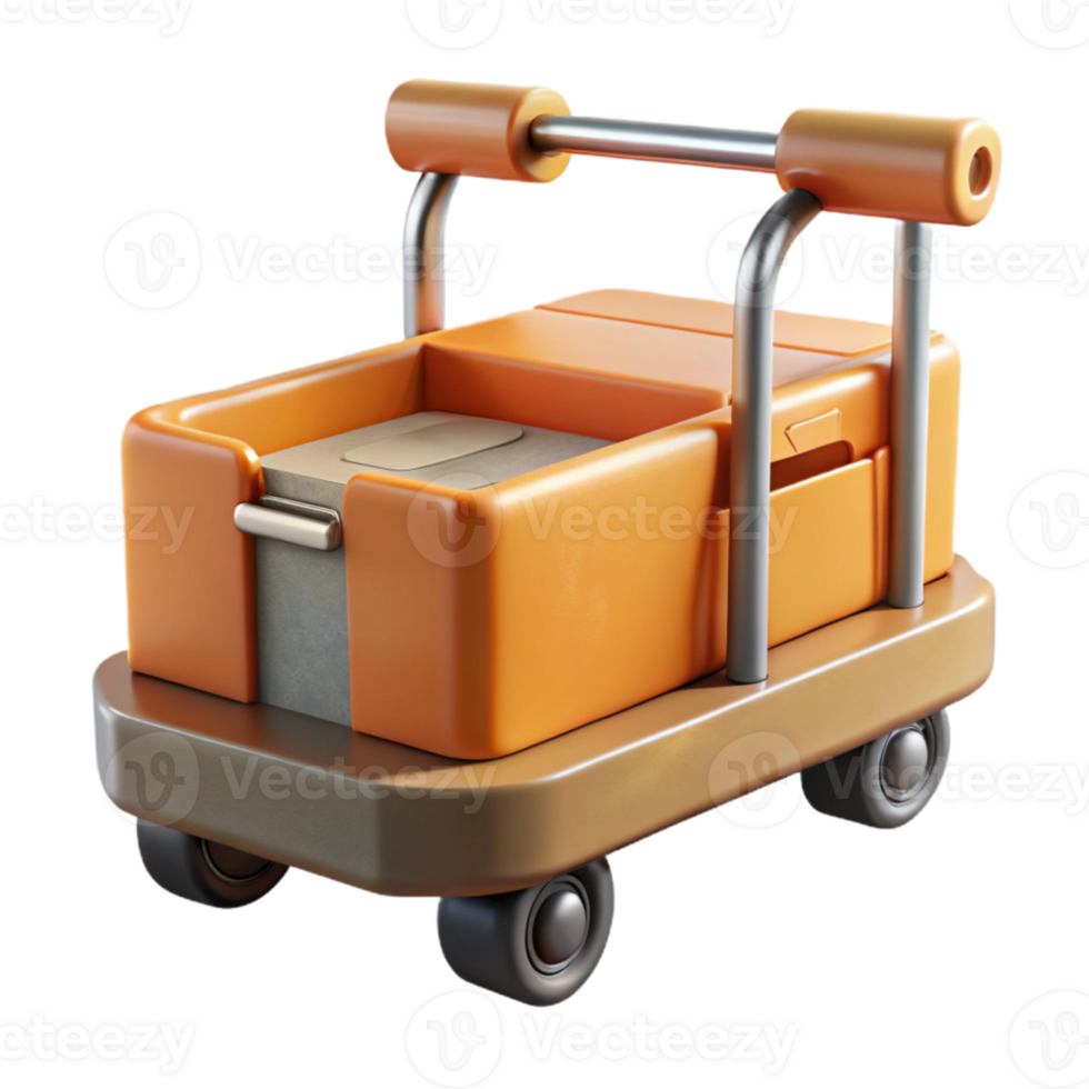 stunning traditional Orange Automated Guided Cart Transparent Background high quality png