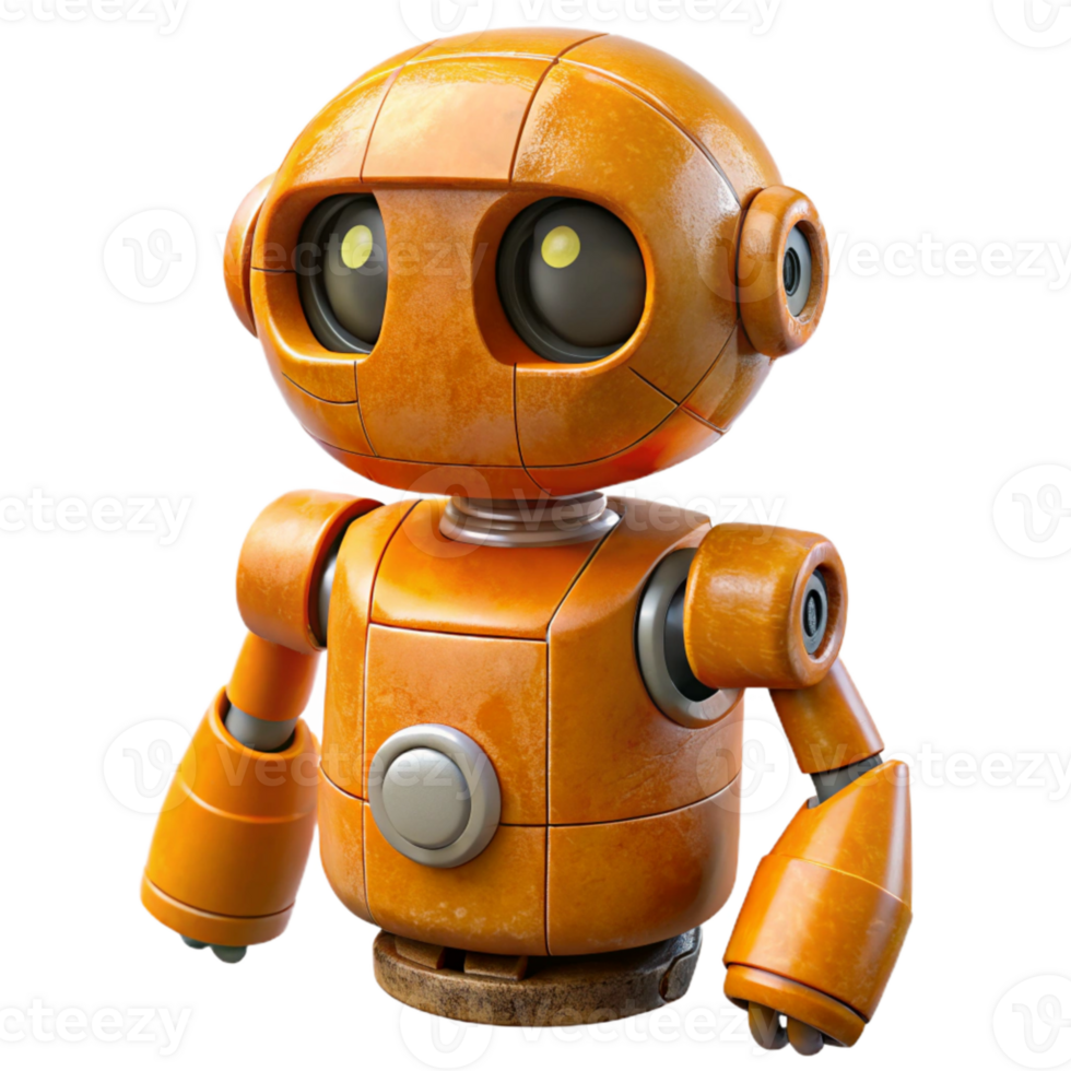 magnificent classic Orange Automated Inspection Robot Isolated detailed png