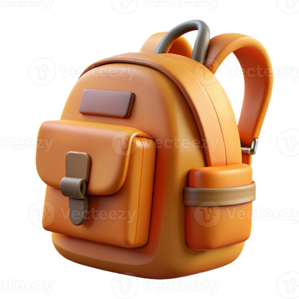 extraordinary contemporary Orange Backpack Side View Cutout premium png