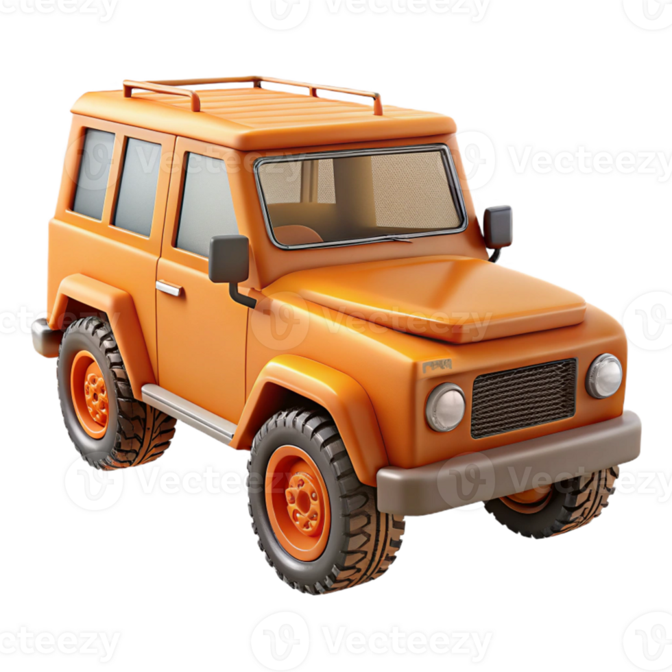 impressive classic Orange Off Road Vehicle Side View Isolated high resolution png