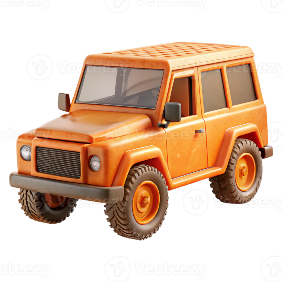 stunning contemporary Orange Off Road Vehicle Side View Isolated detailed png
