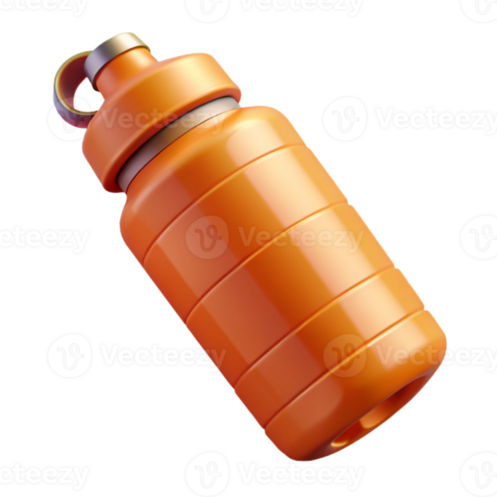 magnificent abstract Orange Sports Bottle Angled View Cutout high quality png
