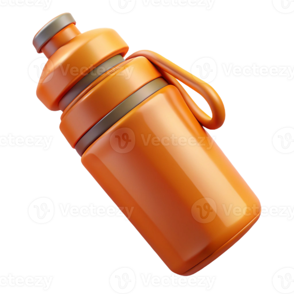 stunning minimalist Orange Sports Bottle Angled View Cutout high quality png