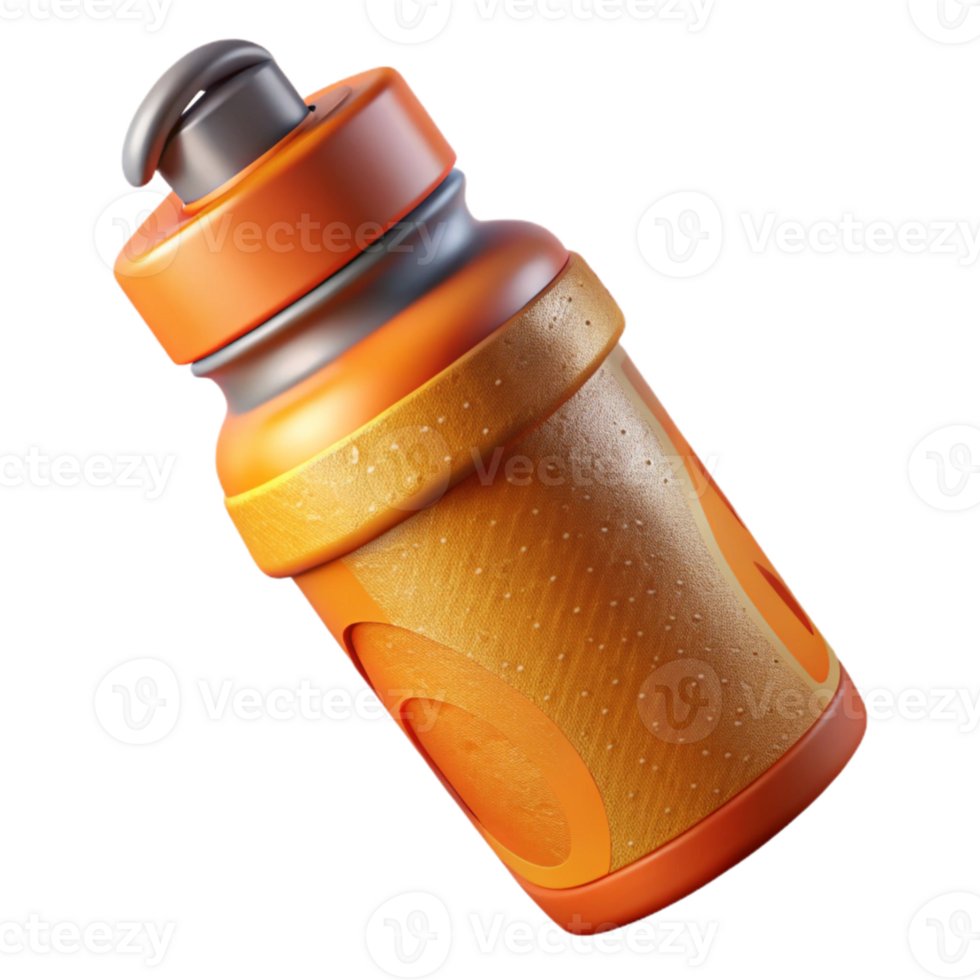 impressive vintage Orange Sports Bottle Angled View Cutout high quality png