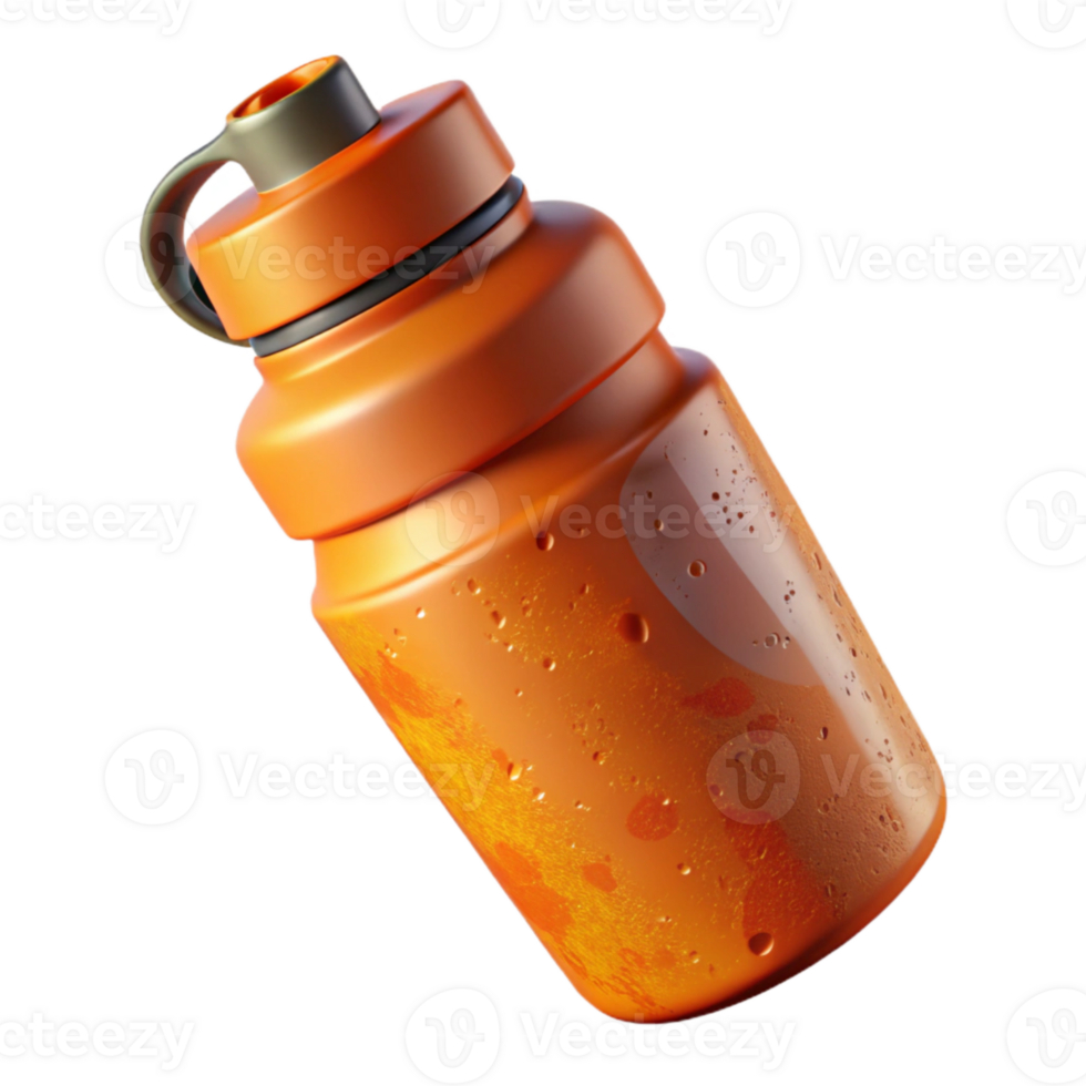 serene classic Orange Sports Bottle Angled View Cutout genuine png
