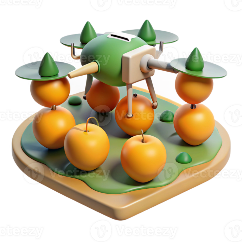 dramatic contemporary Orchard Drone Mapping Isolated authentic png