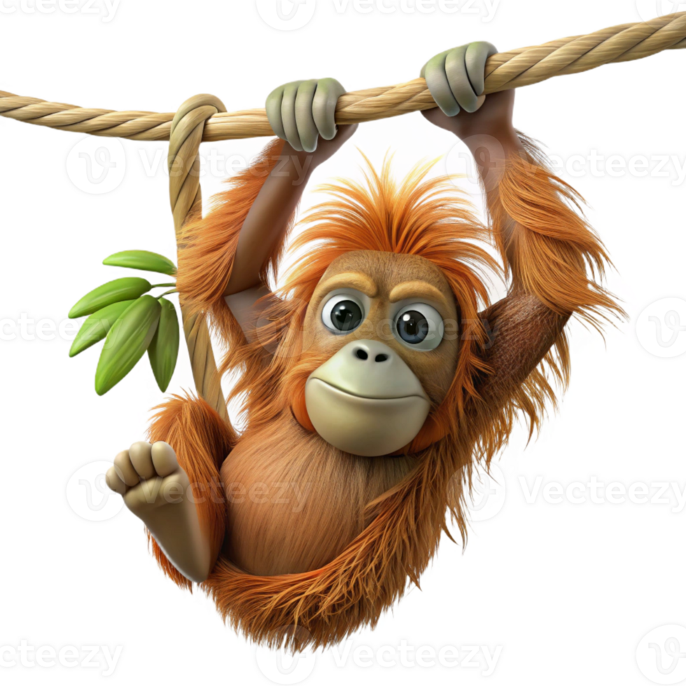 magnificent traditional Orangutan Hanging From Branch Cutout Isolated exclusive png