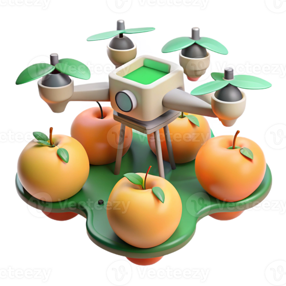 elegant minimalist Orchard Drone Mapping Isolated professional png