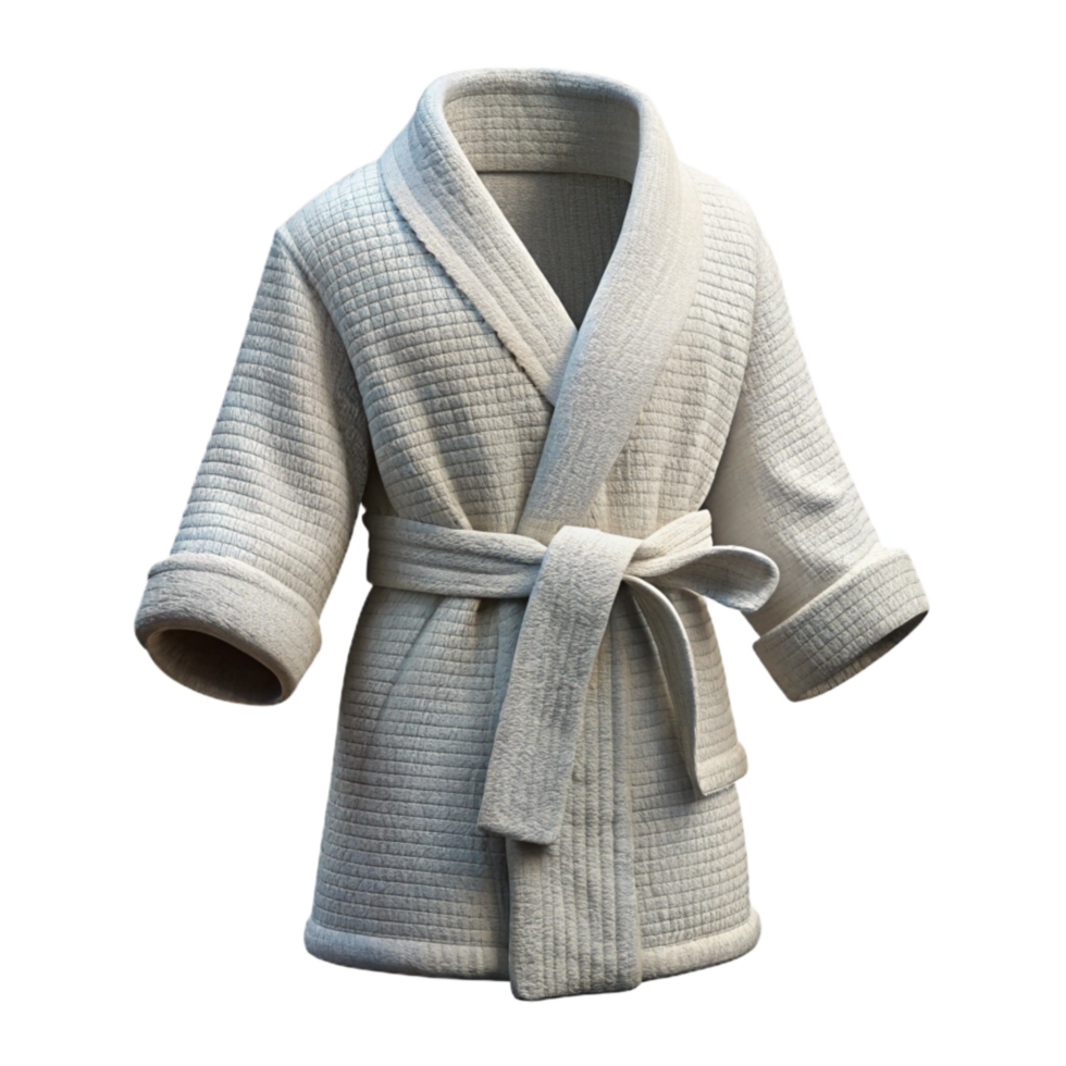 serene rustic Organic Cotton Bathrobe White Transparent Background high resolution png