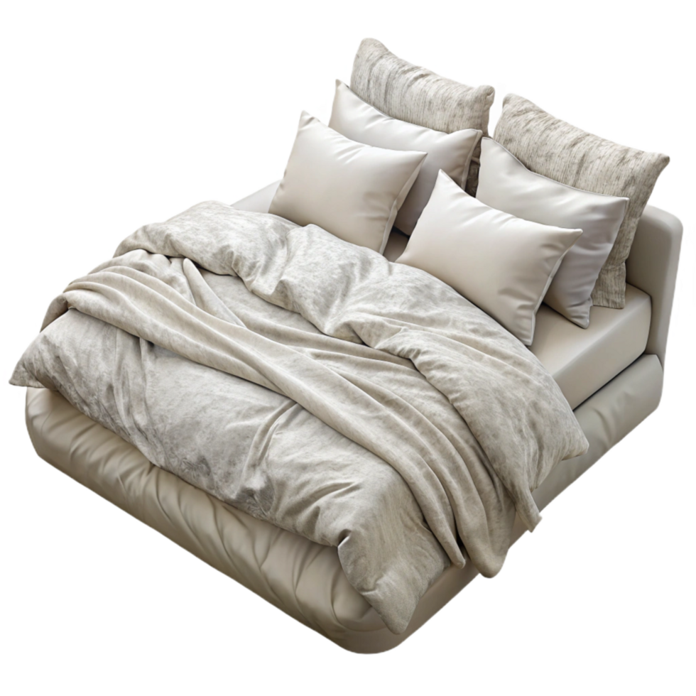 beautiful vintage Organic Cotton Bedding Set White Linen Transparent Background high resolution png