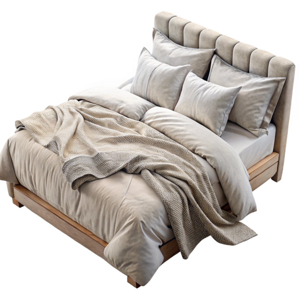 beautiful modern Organic Cotton Bedding Set White Linen Transparent Background exclusive png