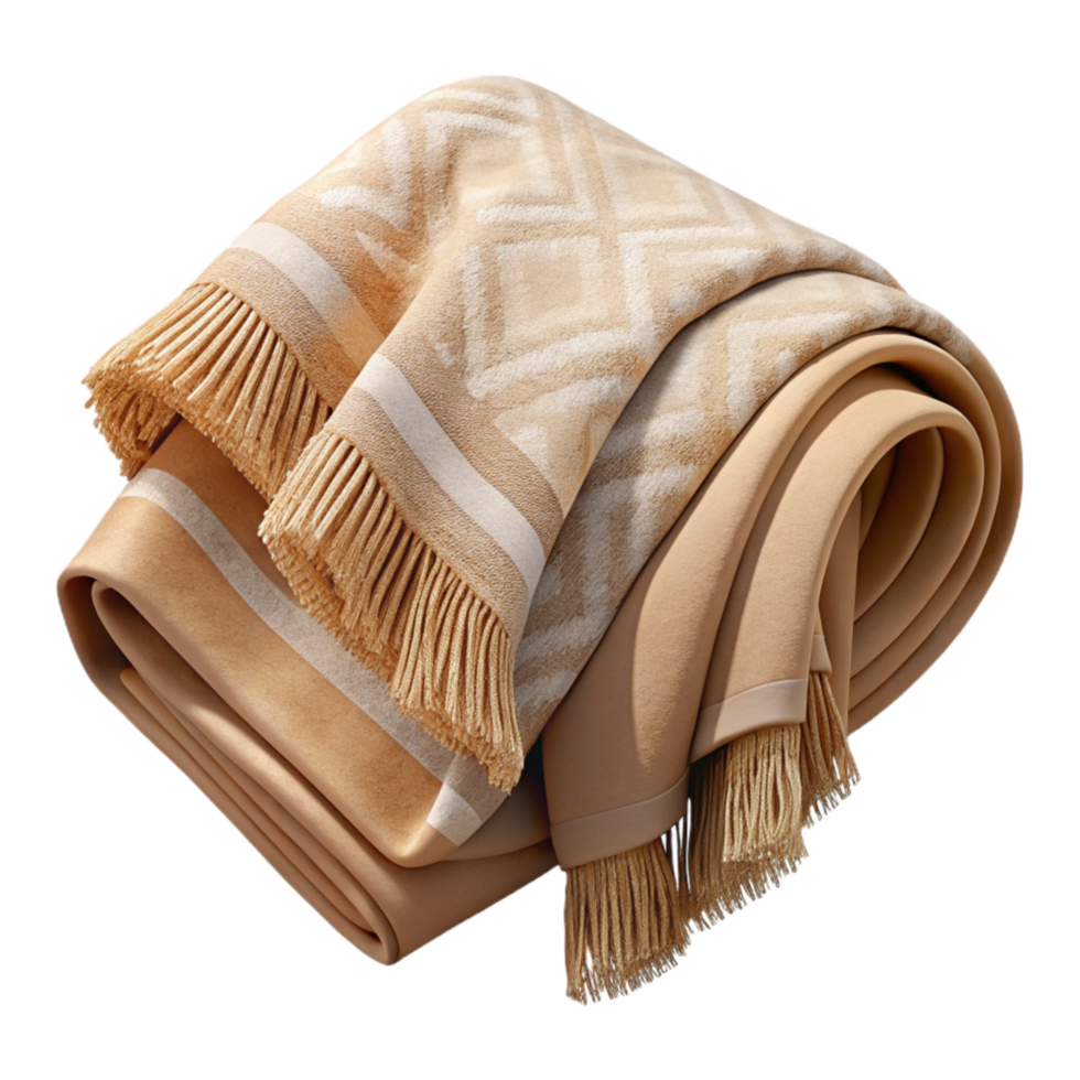 magnificent traditional Organic Cotton Blanket Beige Transparent Background authentic png