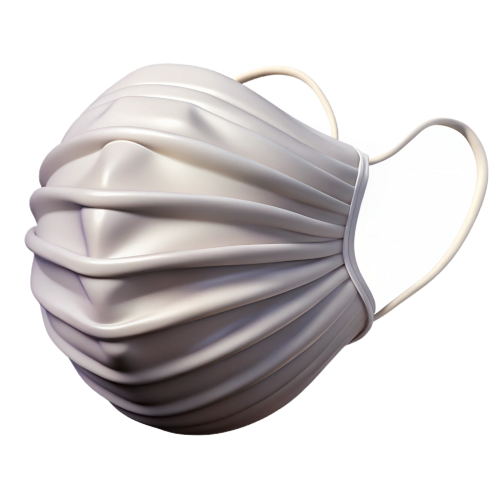 wonderful modern Organic Cotton Face Mask Pleated White Transparent Background genuine png