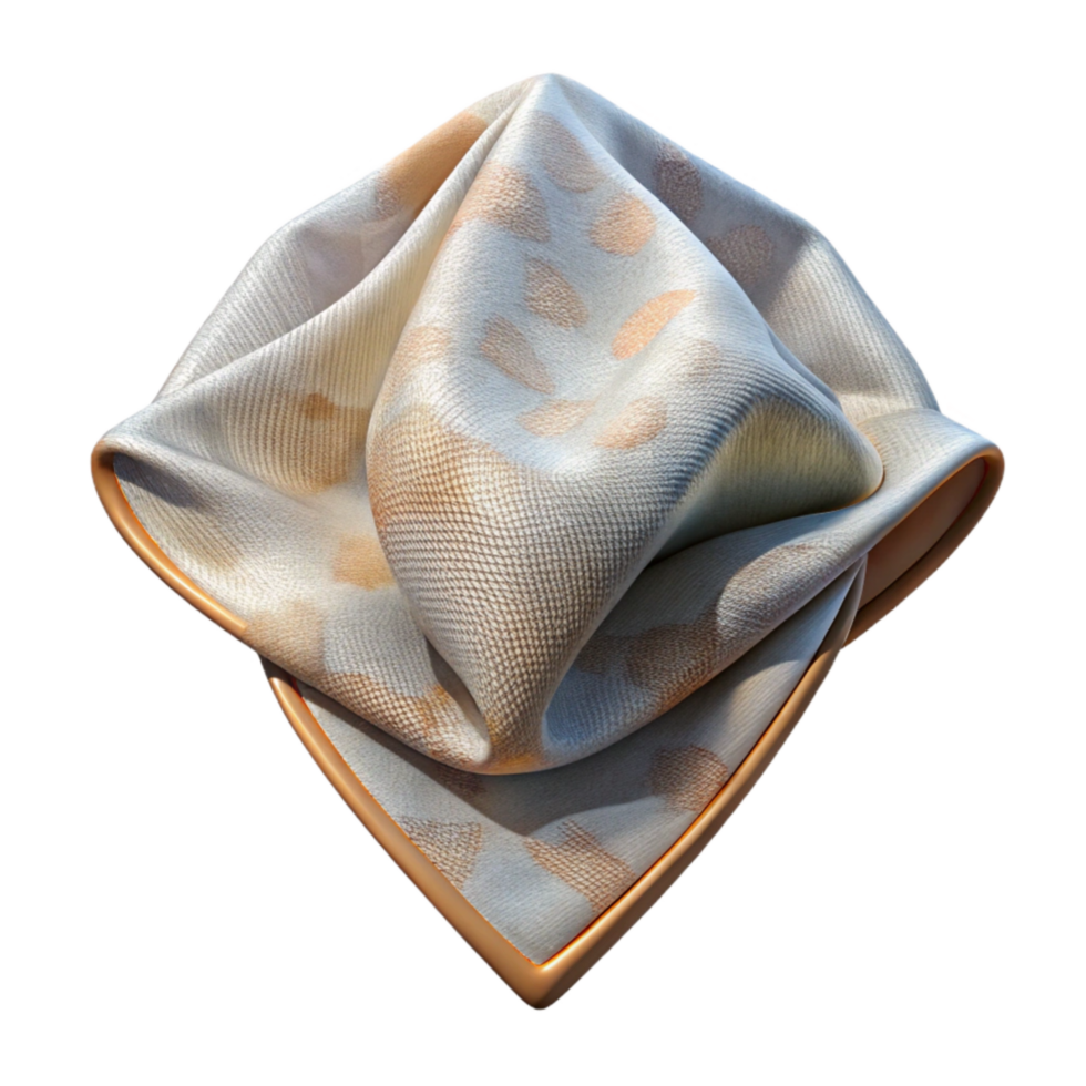 impressive rustic Organic Cotton Handkerchief White Transparent Background exclusive png