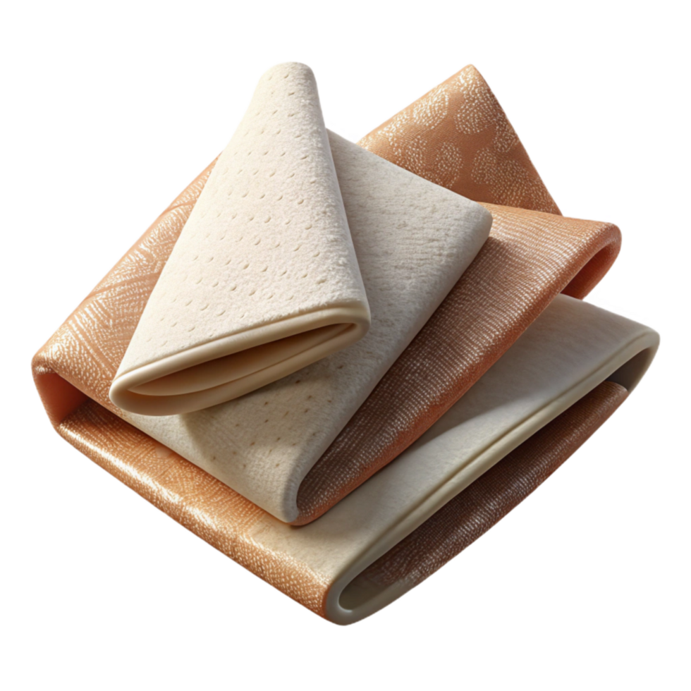 stunning minimalist Organic Cotton Napkins Set White Transparent Background high resolution png