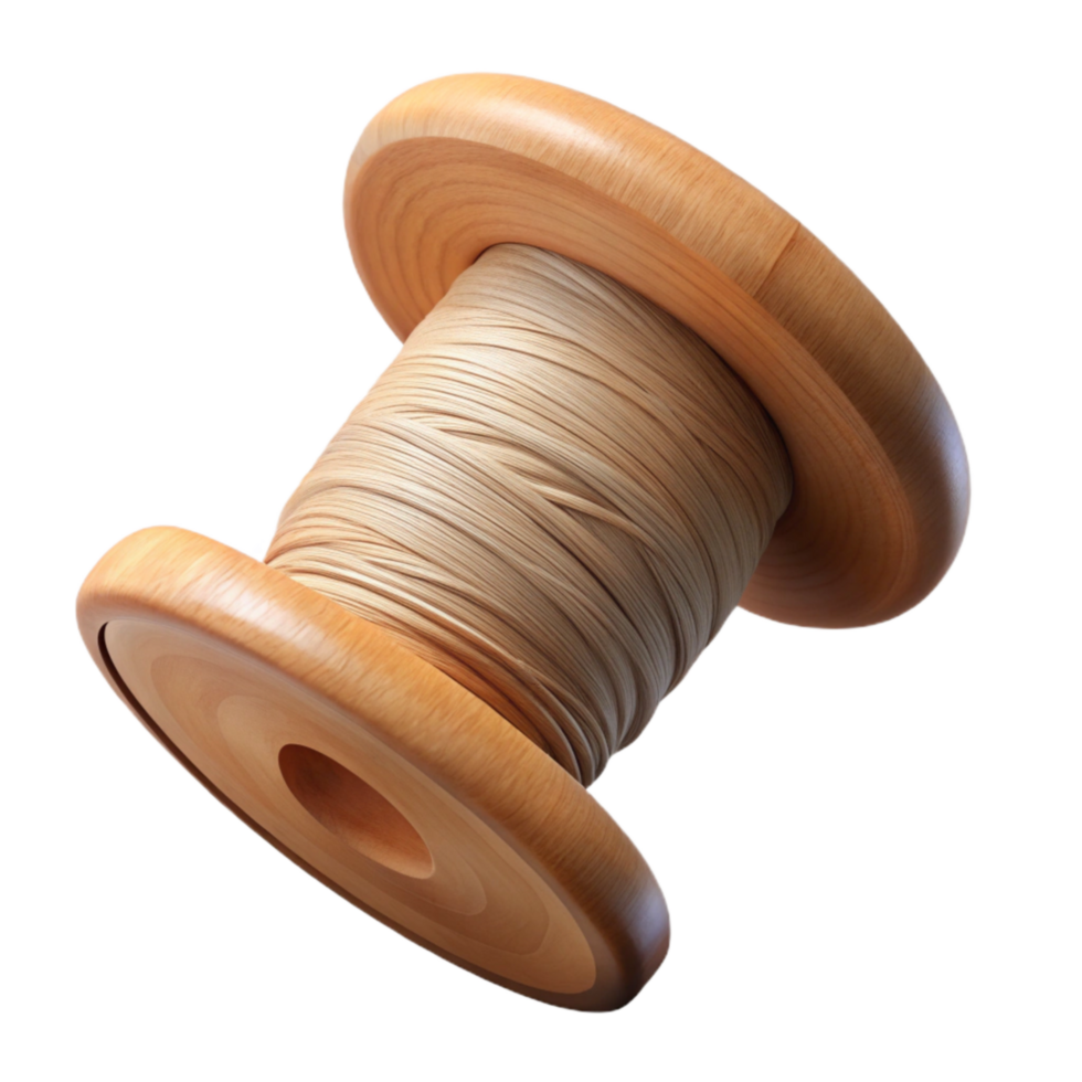 impressive contemporary Organic Cotton Thread Spool Wooden Transparent Background high quality png
