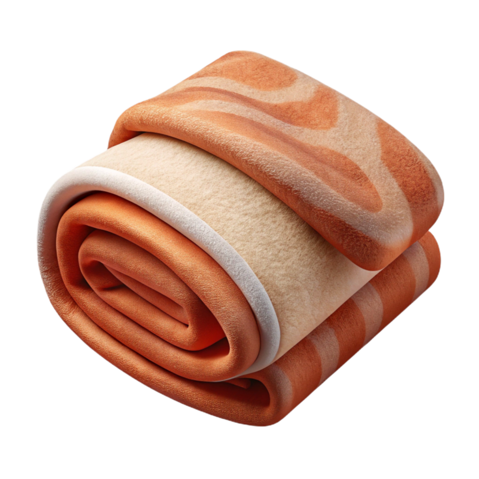 beautiful rustic Organic Cotton Towel Folded White Background Transparent Background high quality png