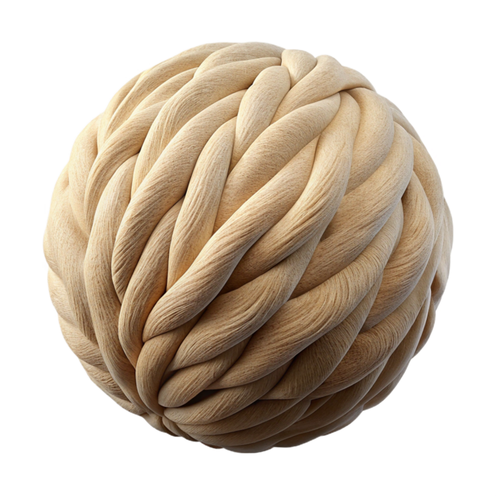 vibrant modern Organic Cotton Yarn Ball Beige Isolated genuine png