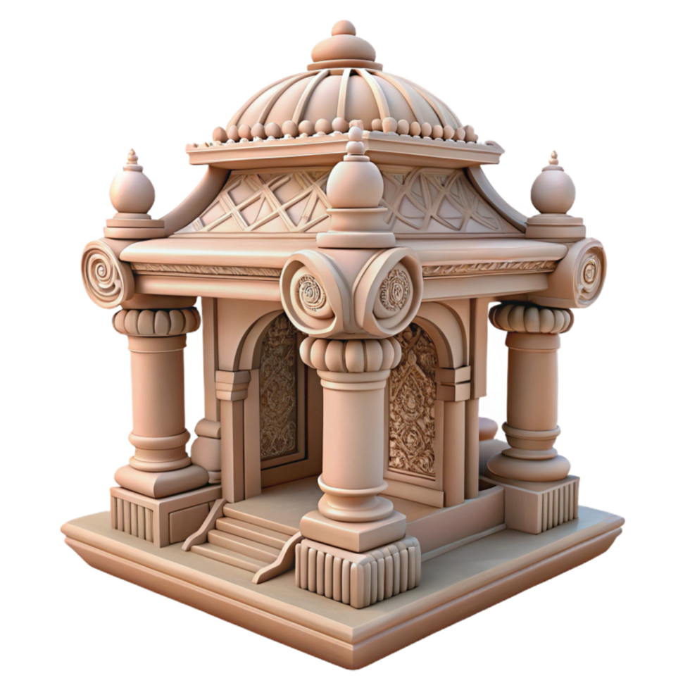 beautiful vintage Ornate Temple Carving Detail Transparent Background png