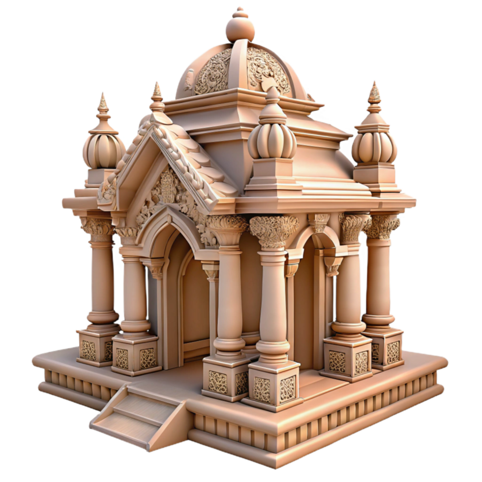 vibrant contemporary Ornate Temple Carving Detail Transparent Background high resolution png