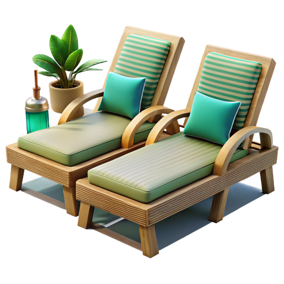 beautiful creative Outdoor Lounge Chairs Poolside Setting Isolated Cutout genuine png