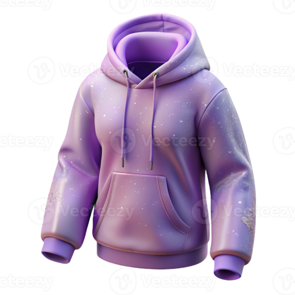 impressive abstract Oversized Hoodie Pastel Purple Transparent Background Isolated exclusive png