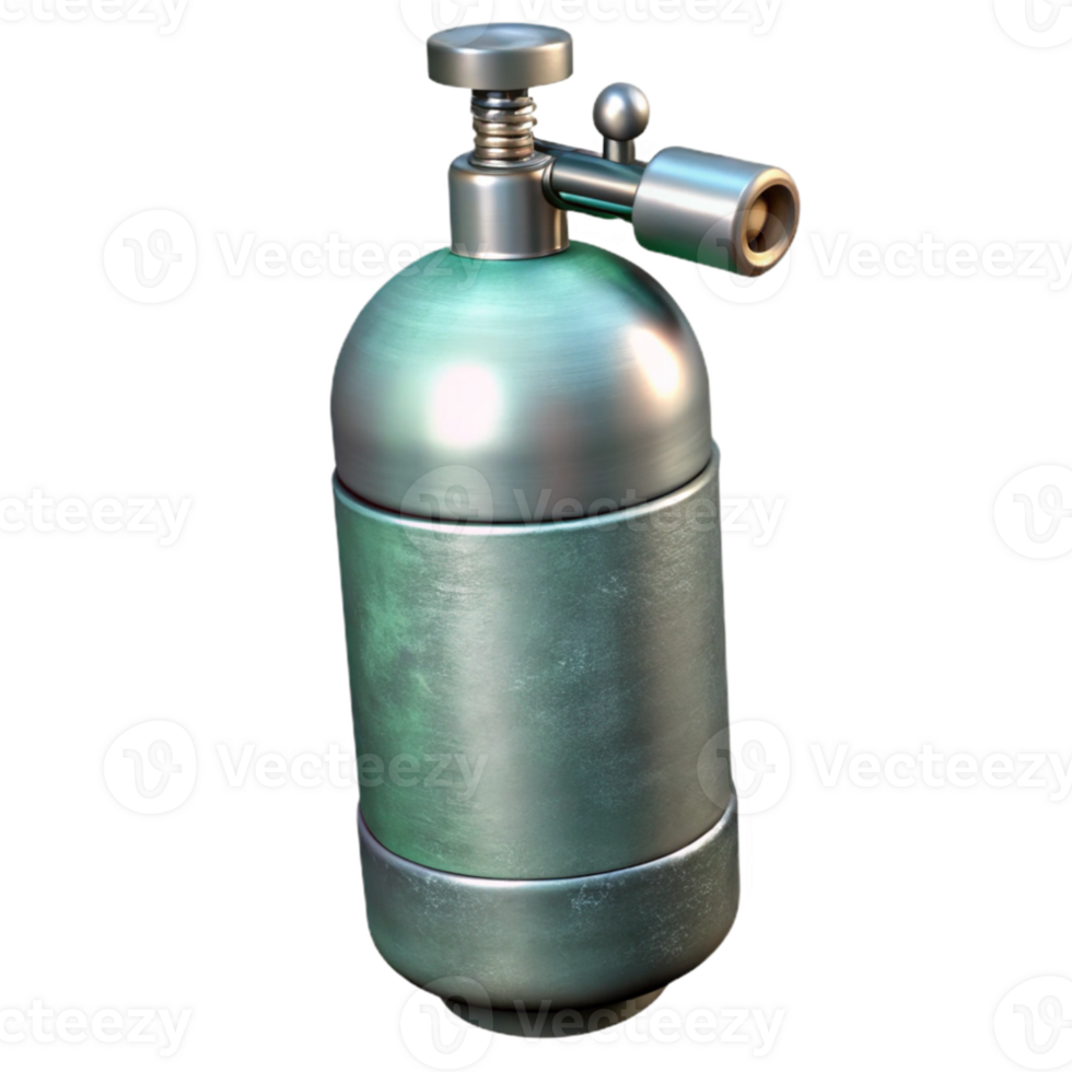 extraordinary artistic Oxygen Tank Cutout Metallic Finish Isolated exclusive png