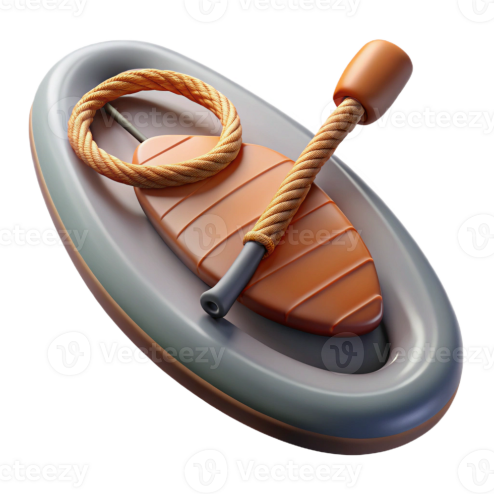 vibrant rustic Paddle Board Leash Coiled Isolated Cutout high quality png