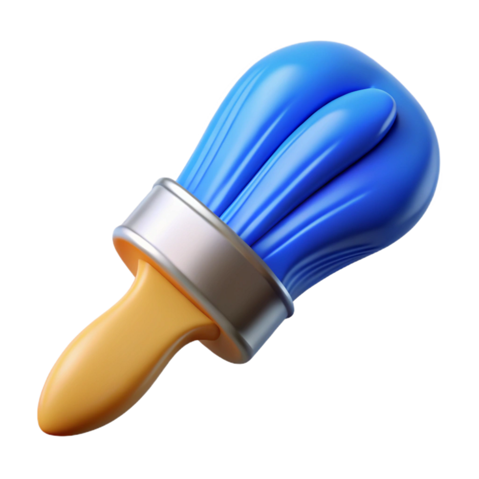 vibrant contemporary Paintbrush with Blue Paint Stroke Transparent genuine png
