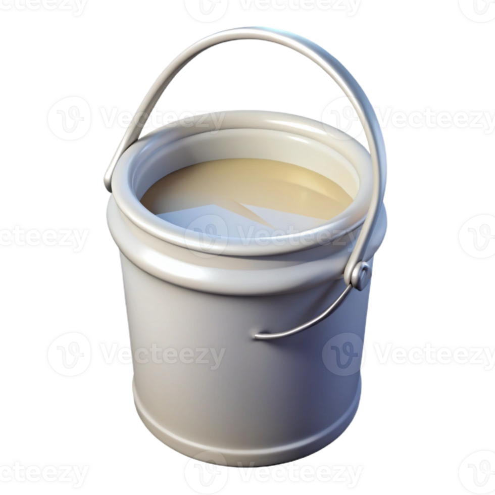 magnificent vintage Paint Bucket White Full Isolated on Transparent Background high quality png
