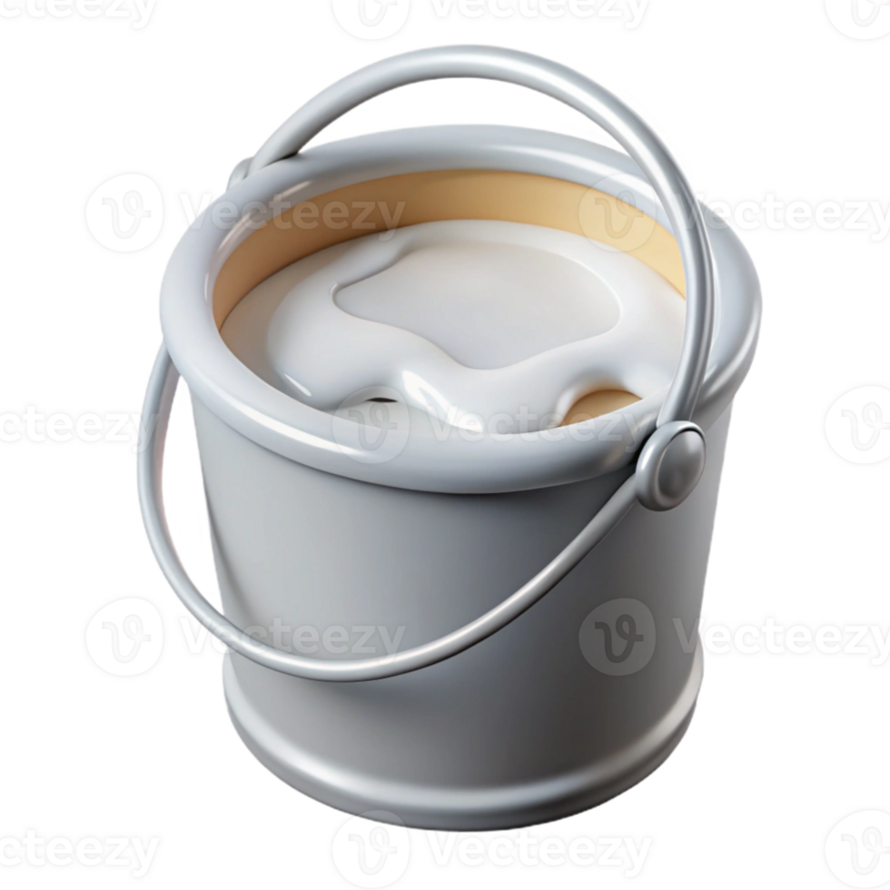 elegant vintage Paint Bucket White Full Isolated on Transparent Background high quality png