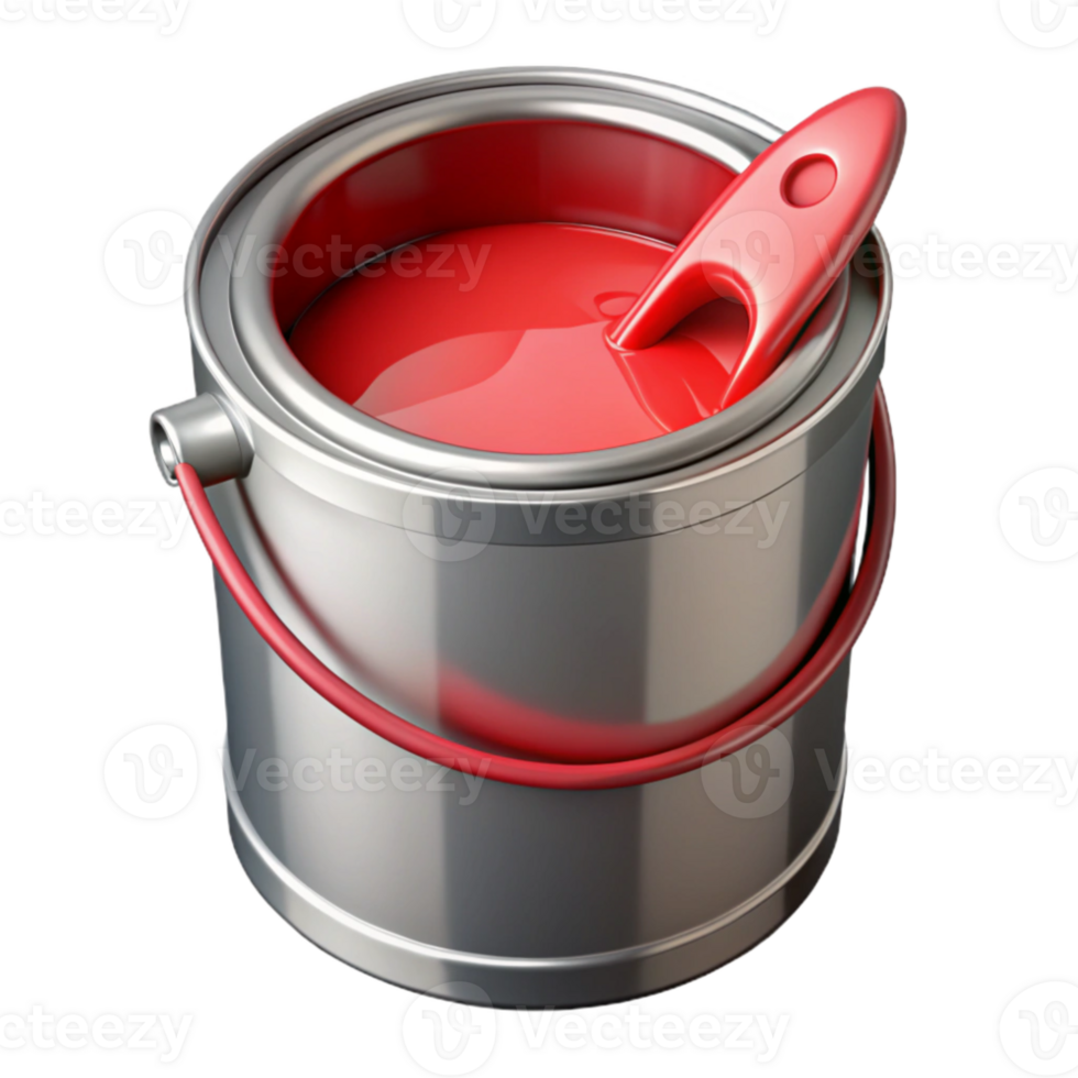 wonderful modern Paint Can Open with Red Paint Isolated Cutout high resolution png