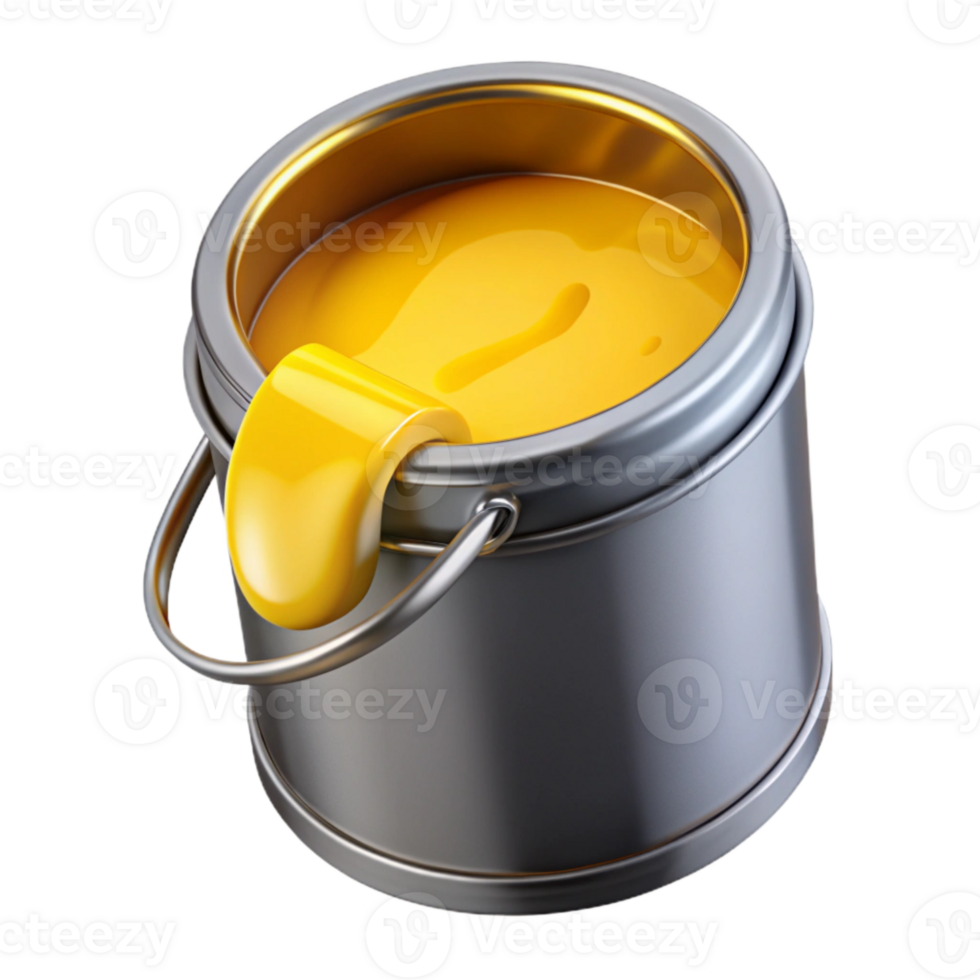 vibrant classic Paint Can Open with Red Paint Isolated Cutout high resolution png