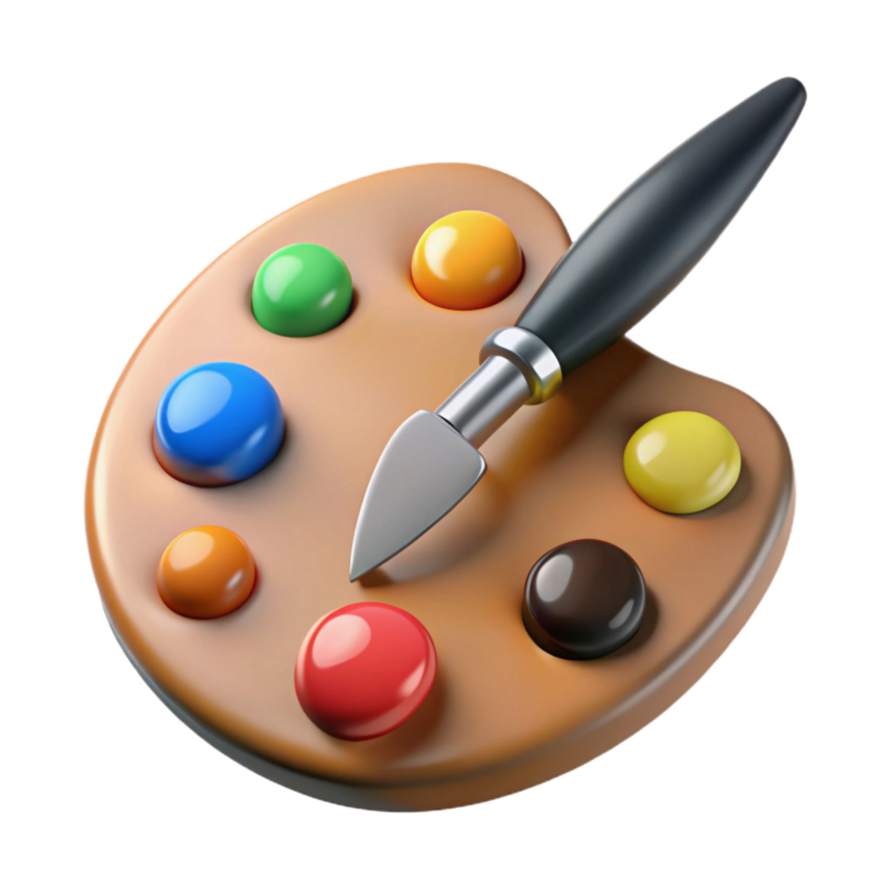 serene artistic Painting Knife Palette Set Metal Handles Isolated on White professional png