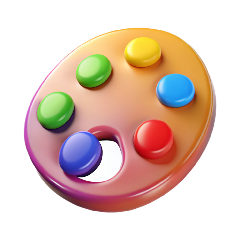 dramatic modern Paint Palette Colorful Acrylic Cutout high quality png